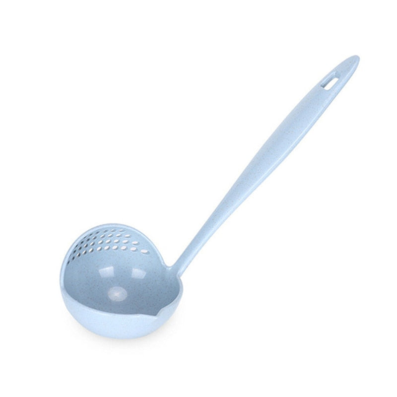 2-in-1 Long Handle Kitchen Utensil - Soup Spoon with Strainer