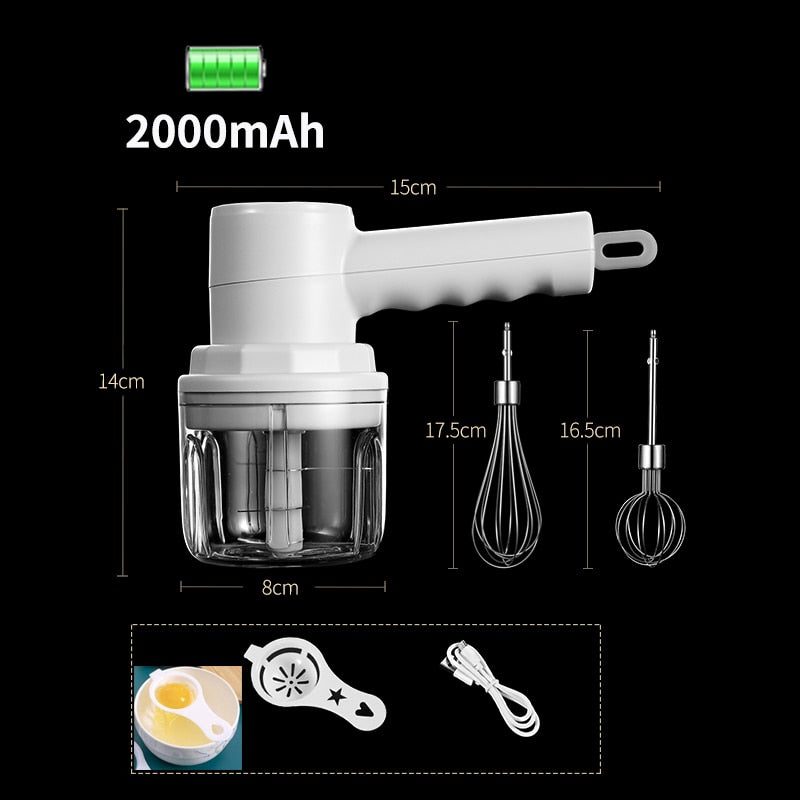 Portable Kitchen Mixer Set - Hand Mixer, Food Processor, and More