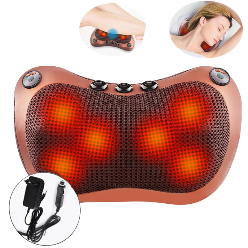 Massage Pillow - 3 Speeds Head, Neck, Back & Shoulder Massager