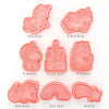 8-Piece Cookie Cutters Set - 3D Animal Dinosaur Shapes for Biscuit Pastry and Cookies