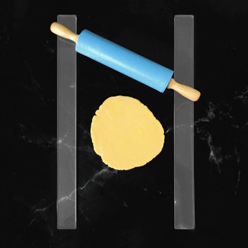 2PCS Acrylic Biscuit Rolling Pin Guides for Measuring Dough Thickness - Kitchen Accessories