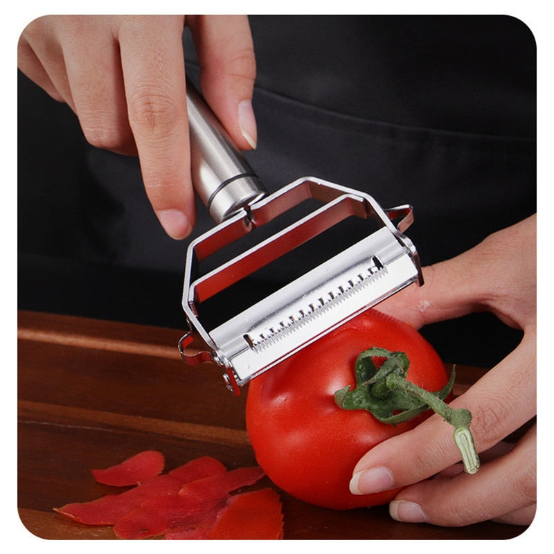 Multi-Function Stainless Steel Vegetable Cutter and Peeler - Sharp and Rust-Resistant Kitchen Tool