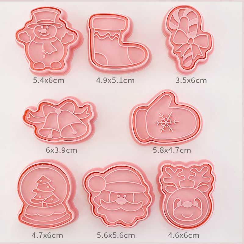 8-Piece Cookie Cutters Set - 3D Animal Dinosaur Shapes for Biscuit Pastry and Cookies