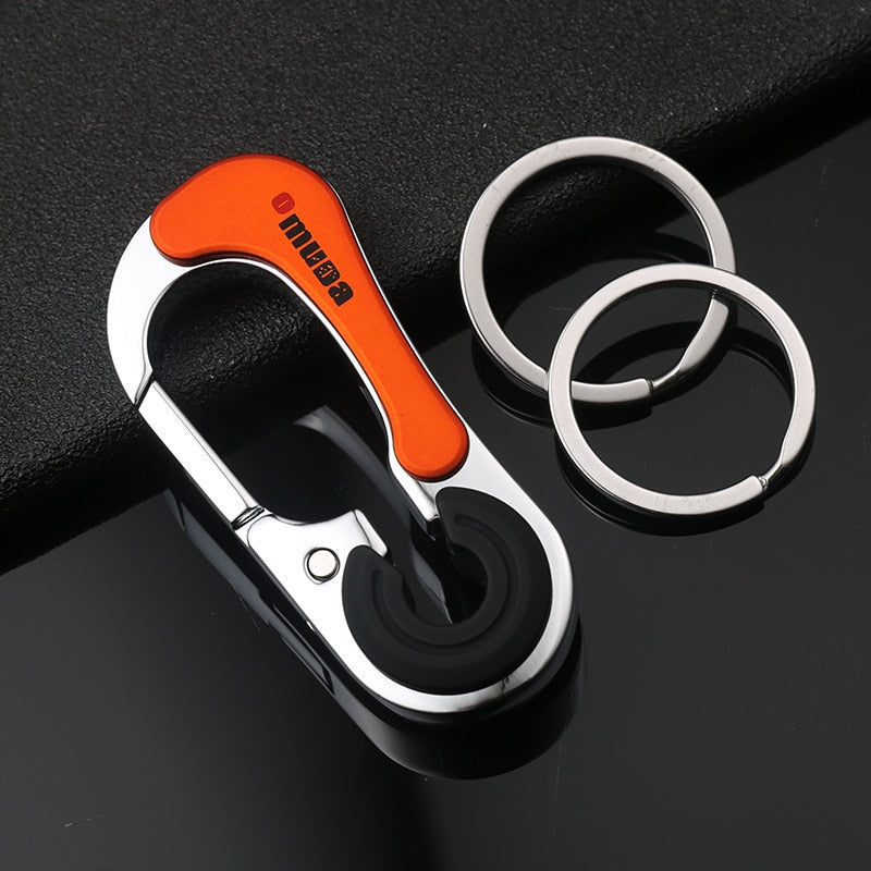 OMUDA Stainless Steel Carabiner Keychain - Double Ring Outdoor Key Chain