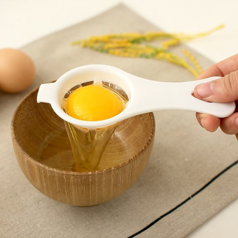 Egg Separator Gadget with Yolk and White Separator Holder - Kitchen Convenience Tool