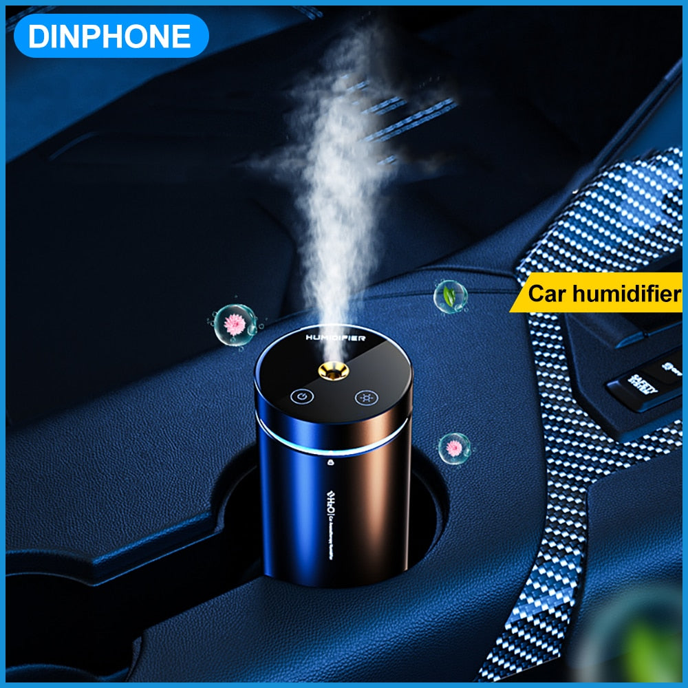 DINPHONE 300ml Car Air Humidifier and Essential Oils Diffuser - Auto, Home, and Office Freshener