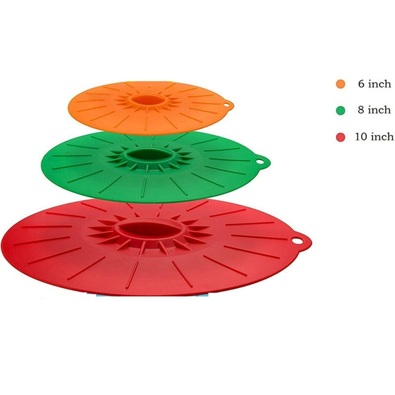Set of 3/5 Silicone Microwave Bowl Covers - Food Wrap and Lid Stopper for Kitchen Bowls and Pots