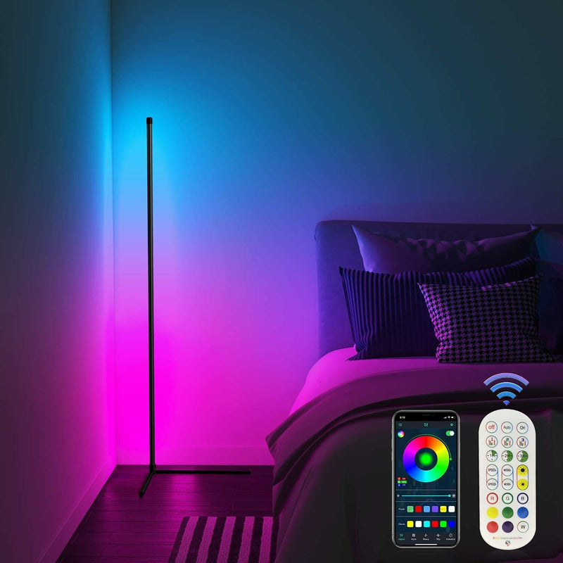 Modern LED Floor Lamps - Atmospheric, Bluetooth, Remote Control, RGB Colours
