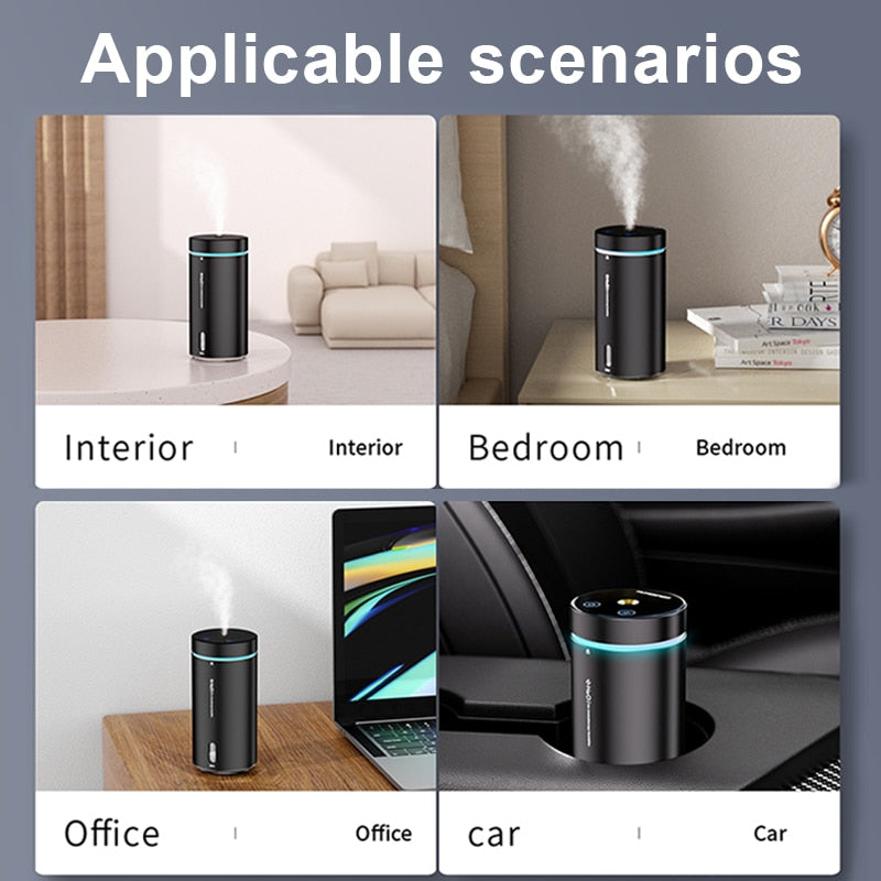 DINPHONE 300ml Car Air Humidifier and Essential Oils Diffuser - Auto, Home, and Office Freshener