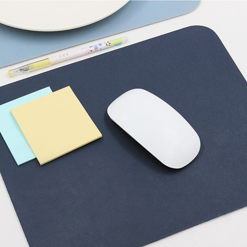 PU Leather Mouse Pad - Cute and Waterproof Desk Pad for Office Supplies