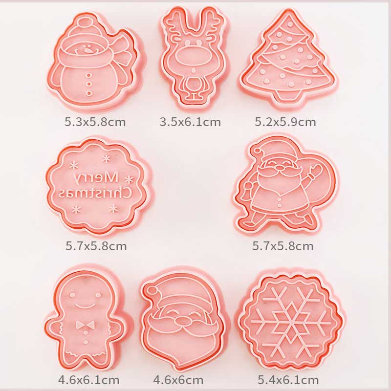8-Piece Cookie Cutters Set - 3D Animal Dinosaur Shapes for Biscuit Pastry and Cookies