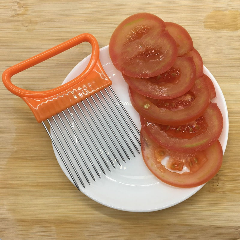 Tomato, Onion, and Vegetable Slicer with Cutting Aid Holder - Kitchen Tools