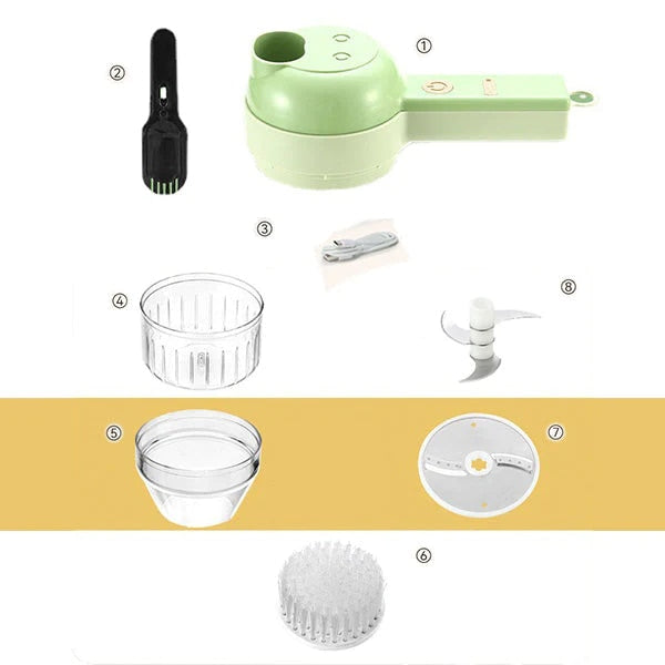 4-in-1 Multifunctional Electric Vegetable Cutter and Garlic Chopper