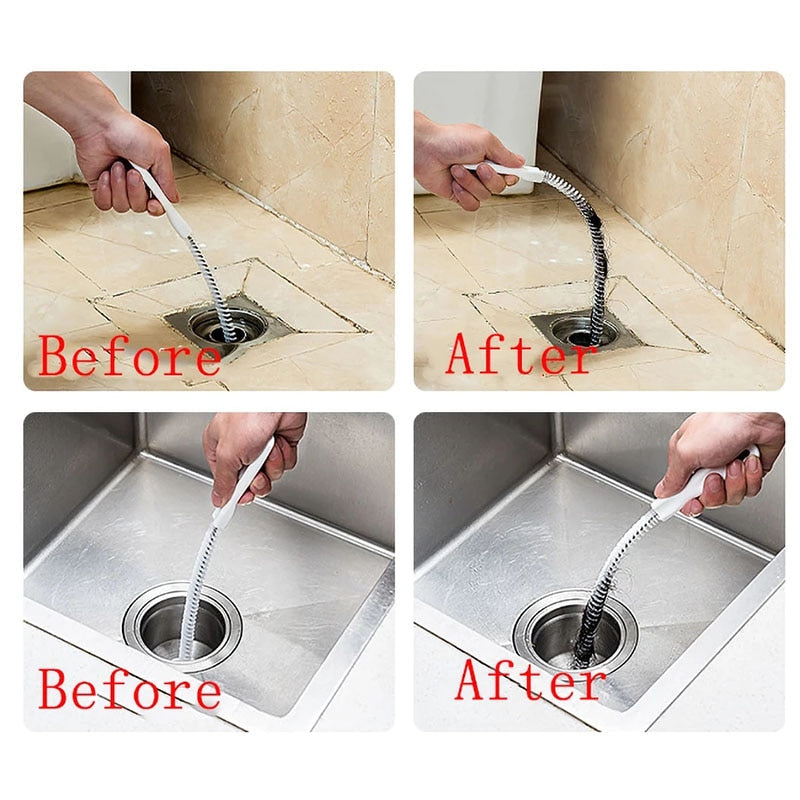 Flexible Pipe Dredging Brush - Bathroom Sink Drain Cleaner