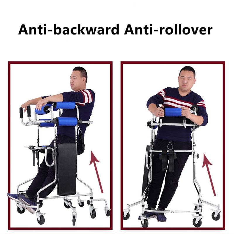 8-Wheel Walker Assist for Rehabilitation and Mobility - Elderly and Stroke Hemiplegia Aid
