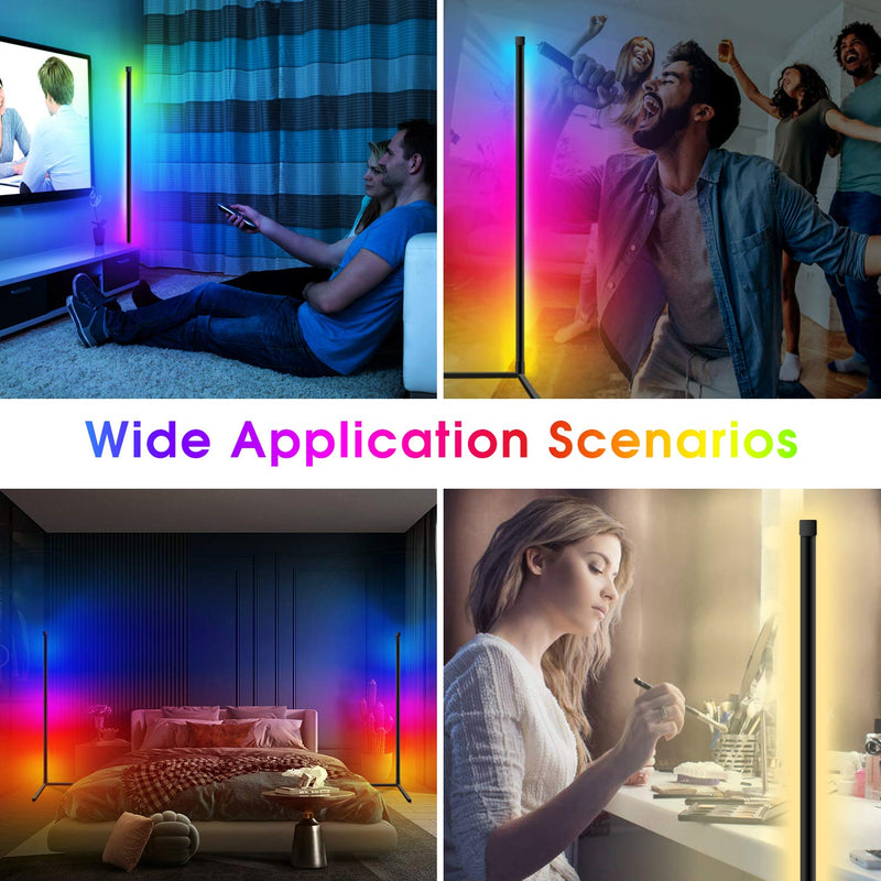 Modern LED Floor Lamps - Atmospheric, Bluetooth, Remote Control, RGB Colours