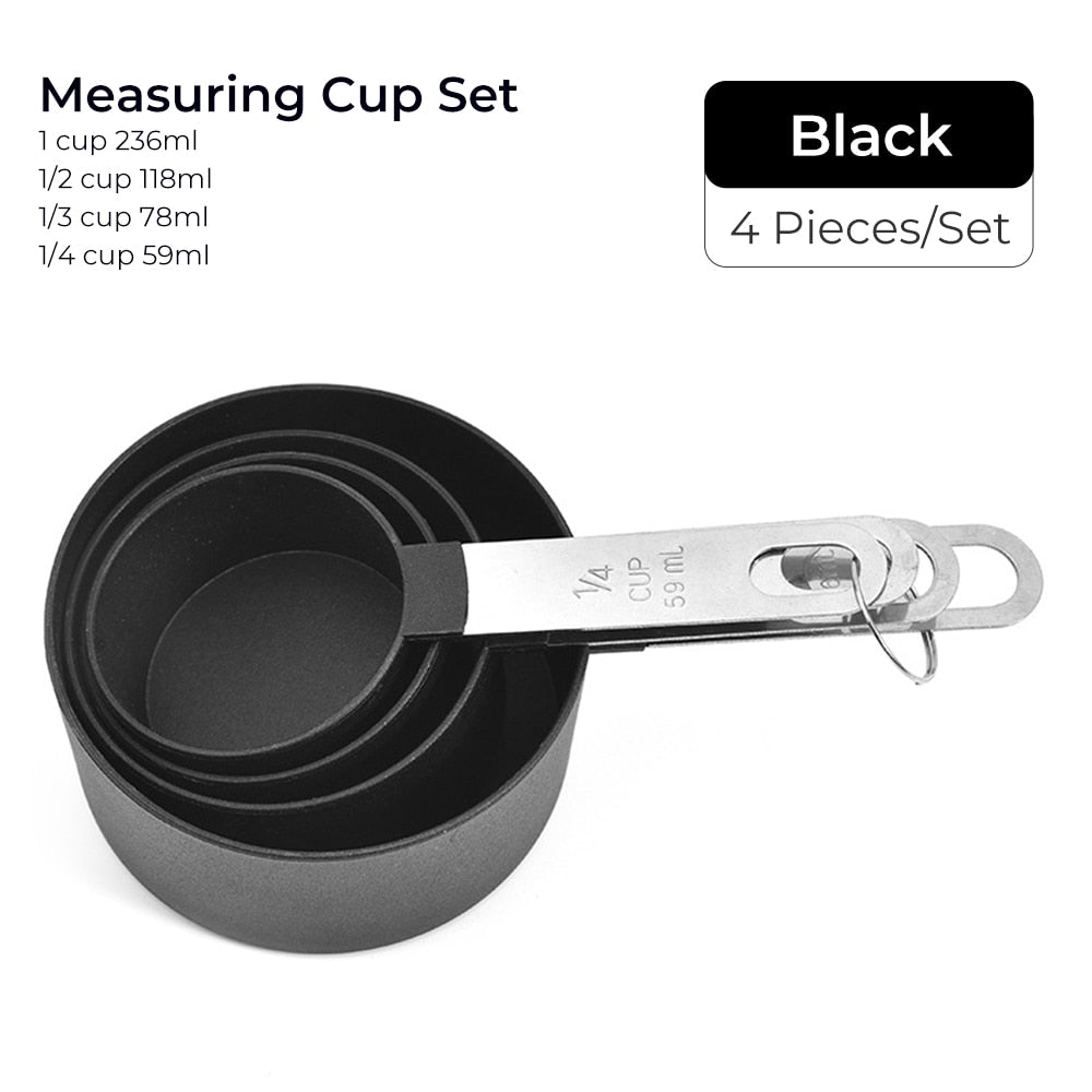 Stainless Steel Handle Measuring Spoon and Cup Set - Baking Kitchen Tools