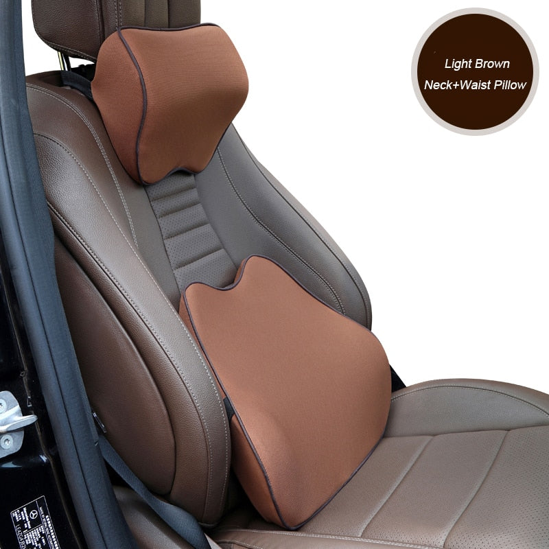 Car Lumbar Support & Headrest Neck Pillow