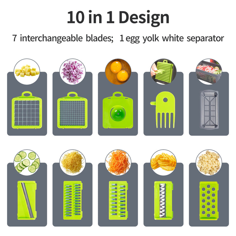10 in 1 Fruit & Vegetable Cutter/Slicer/Mandolin/Shredder