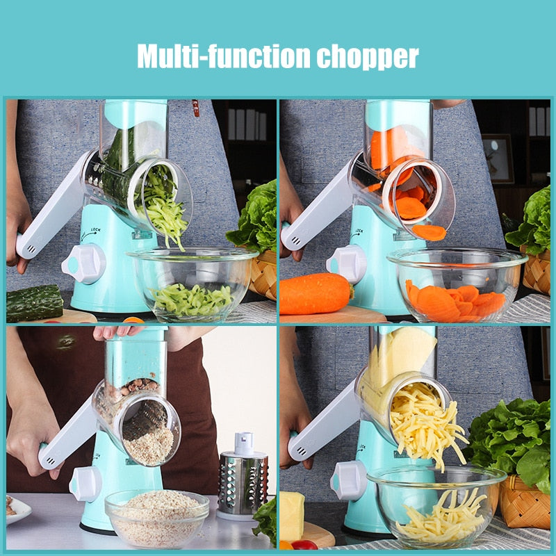 3 in 1 Rotary Vegetable Slicer, Grater & Shredder – Vulcan Assistive  Technology