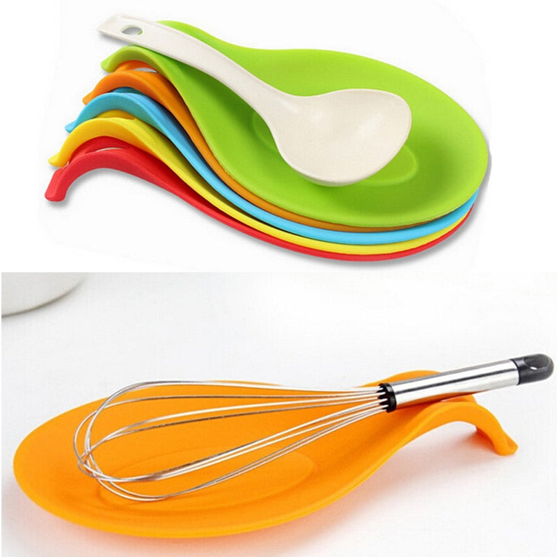 Silicone Multipurpose Spoon Rest Mat - Kitchen Utensil Holder
