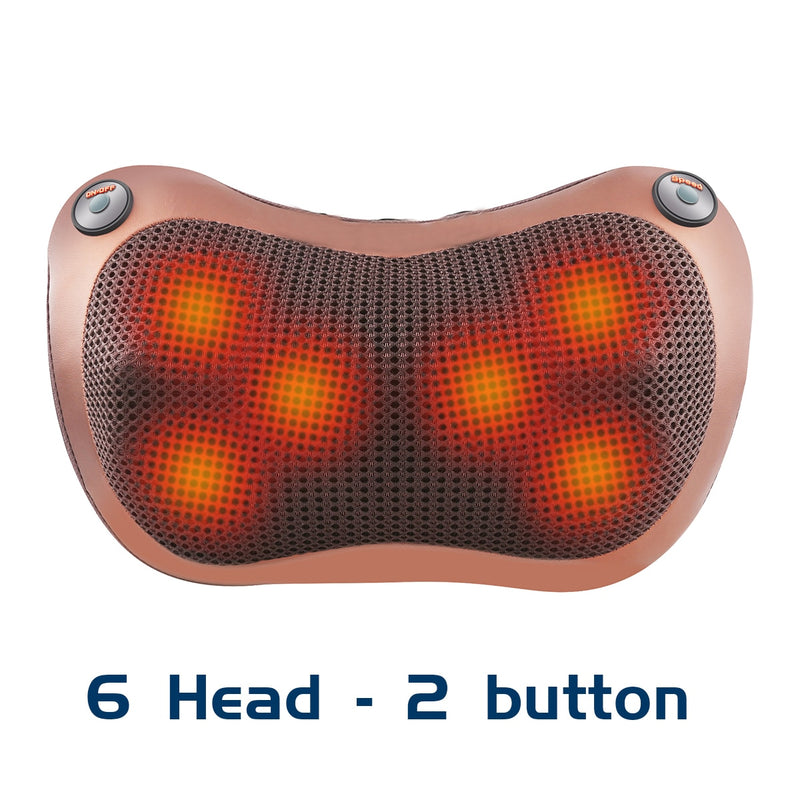 Massage Pillow - 3 Speeds Head, Neck, Back & Shoulder Massager