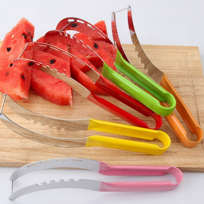 Stainless Steel Watermelon Slicer with Non-Slip Plastic Handle