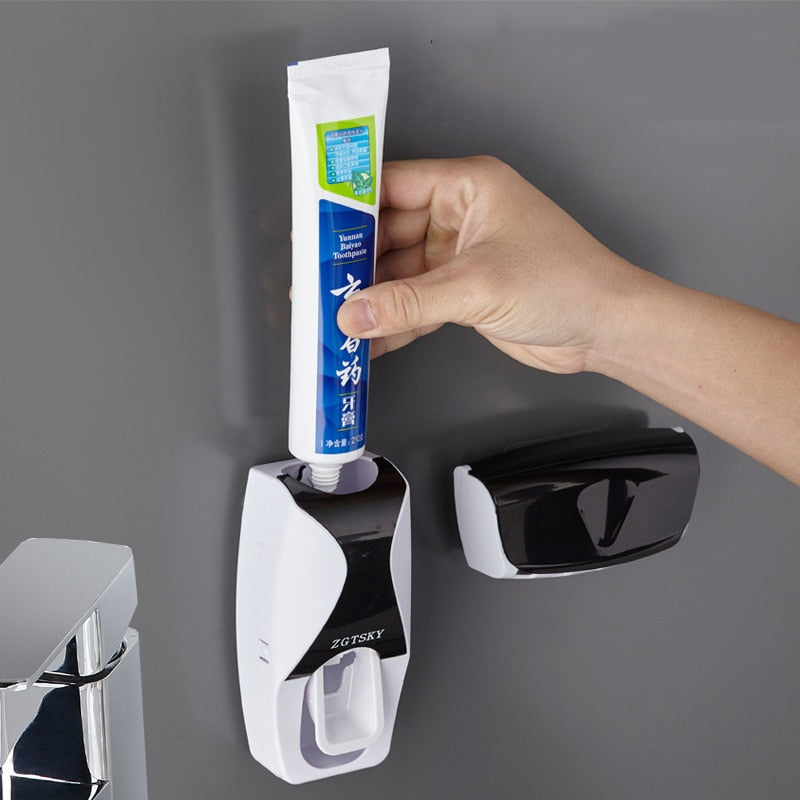 Automatic Toothpaste Dispenser & Toothbrush Holder (Wall Mounted)