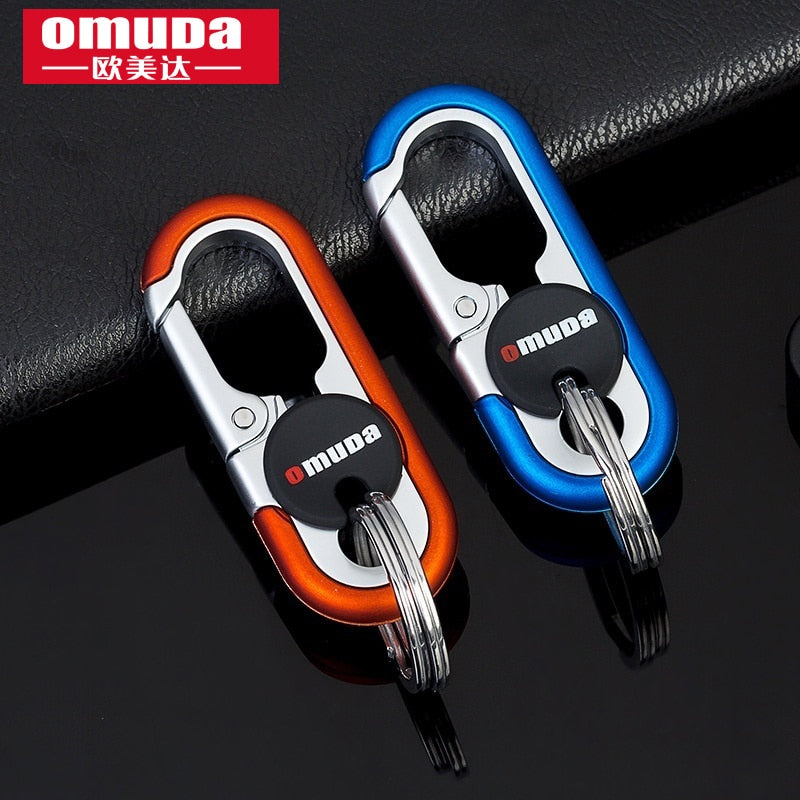 OMUDA Stainless Steel Carabiner Keychain - Double Ring Outdoor Key Chain
