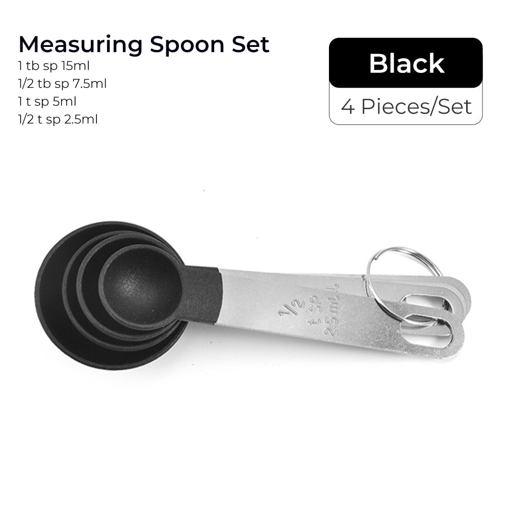 Stainless Steel Handle Measuring Spoon and Cup Set - Baking Kitchen Tools