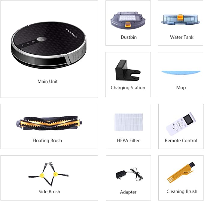 Robot Vacuum Cleaner - AI Map Navigation, WiFi App, Electric Water Tank, Wet Mop
